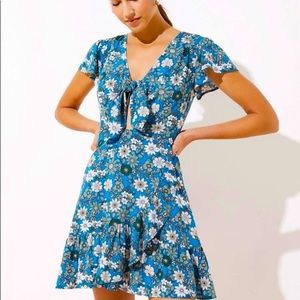 Loft Beach floral wrap cutout dress XL